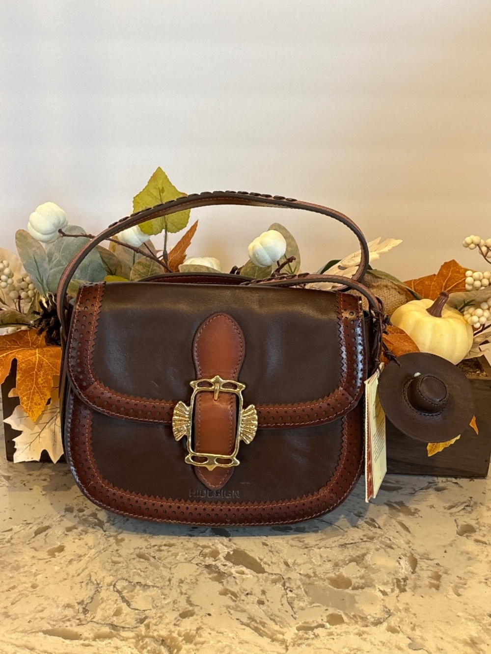 NWT Hidesign Churro 02 Brown Leather Shoulder Handbag
